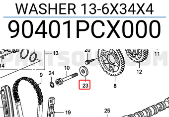 Honda 90401PCX000 WASHER 13-6X34X4
