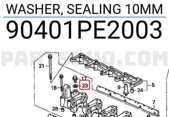 Honda 90401PE2003 WASHER, SEALING 10MM