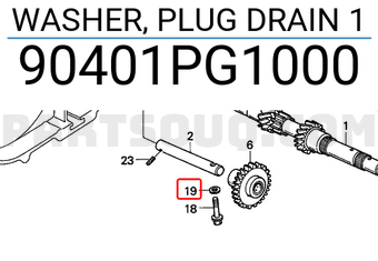 Honda 90401PG1000 WASHER, PLUG DRAIN 1