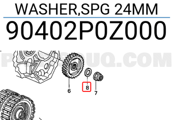 Honda 90402P0Z000 WASHER,SPG 24MM