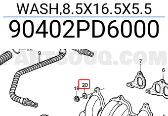 Honda 90402PD6000 WASH,8.5X16.5X5.5