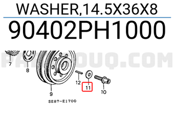 Honda 90402PH1000 WASHER,14.5X36X8