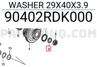 Honda 90402RDK000 WASHER 29X40X3.9