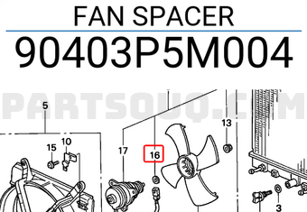 Honda 90403P5M004 FAN SPACER