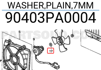 Honda 90403PA0004 WASHER,PLAIN,7MM