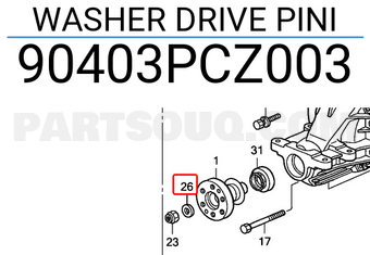 Honda 90403PCZ003 WASHER DRIVE PINI
