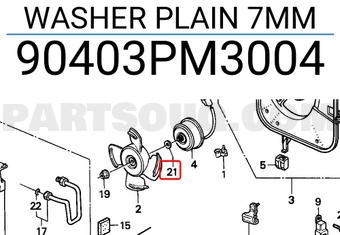 Honda 90403PM3004 WASHER PLAIN 7MM