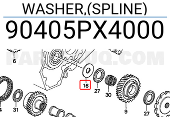 Honda 90405PX4000 WASHER,(SPLINE)