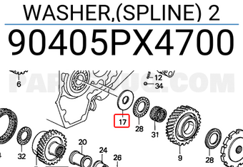 Honda 90405PX4700 WASHER,(SPLINE) 2