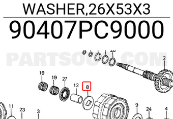 Honda 90407PC9000 WASHER,26X53X3