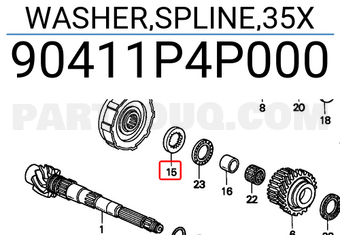 Honda 90411P4P000 WASHER,SPLINE,35X
