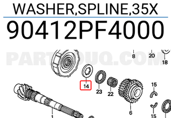 Honda 90412PF4000 WASHER,SPLINE,35X
