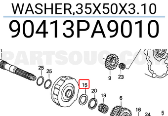 Honda 90413PA9010 WASHER,35X50X3.10