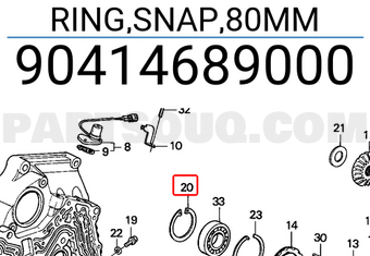 Honda 90414689000 RING,SNAP,80MM