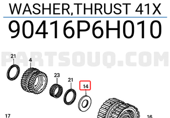 Honda 90416P6H010 WASHER,THRUST 41X