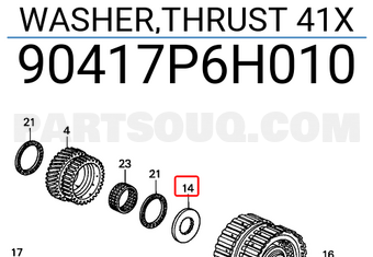 Honda 90417P6H010 WASHER,THRUST 41X