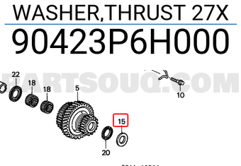 Honda 90423P6H000 WASHER,THRUST 27X