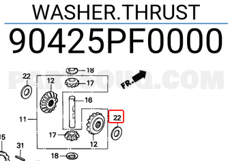 Honda 90425PF0000 WASHER.THRUST