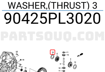 Honda 90425PL3020 WASHER,(THRUST) 3