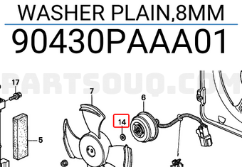 Honda 90430PAAA01 WASHER PLAIN,8MM
