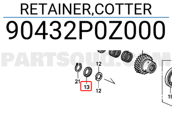 Honda 90432P0Z000 RETAINER,COTTER