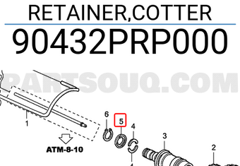 Honda 90432PRP000 RETAINER,COTTER