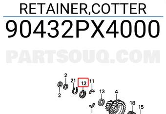 Honda 90432PX4000 RETAINER,COTTER