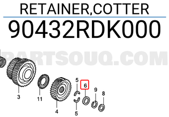 Honda 90432RDK000 RETAINER,COTTER