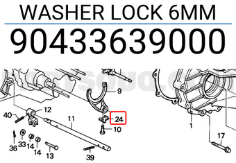 Honda 90433639000 WASHER LOCK 6MM