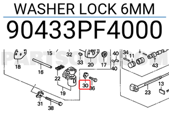 Honda 90433PF4000 WASHER LOCK 6MM