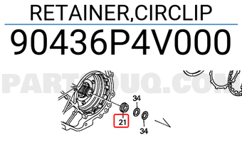 Honda 90436P4V000 RETAINER,CIRCLIP