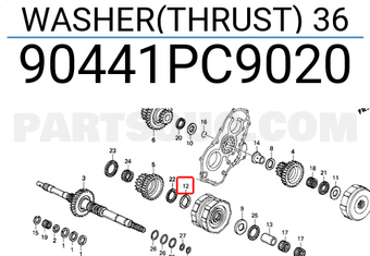 Honda 90441PC9020 WASHER(THRUST) 36