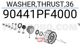 Honda 90441PF4000 WASHER,THRUST,36