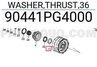 Honda 90441PG4000 WASHER,THRUST,36