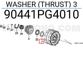 Honda 90441PG4010 WASHER (THRUST) 3