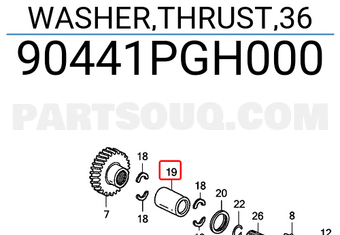 Honda 90441PGH000 WASHER,THRUST,36
