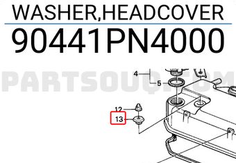 Honda 90441PN4000 WASHER,HEADCOVER