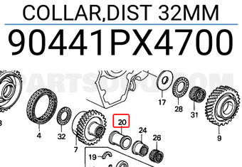 Honda 90441PX4700 COLLAR,DIST 32MM