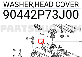 Honda 90442P73J00 WASHER,HEAD COVER