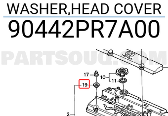 Honda 90442PR7A00 WASHER,HEAD COVER