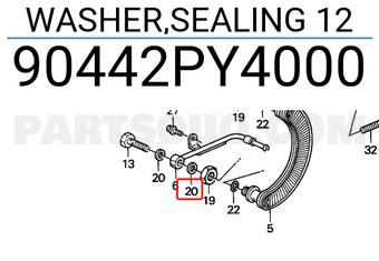 Honda 90442PY4000 WASHER,SEALING 12