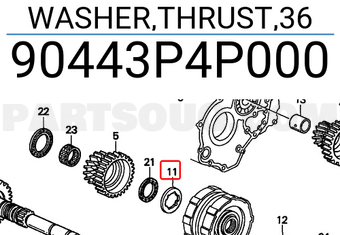 Honda 90443P4P000 WASHER,THRUST,36