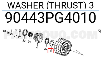 Honda 90443PG4010 WASHER (THRUST) 3