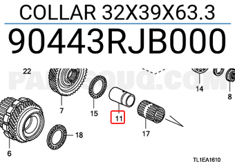 Honda 90443RJB000 COLLAR 32X39X63.3