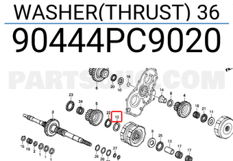 Honda 90444PC9020 WASHER(THRUST) 36
