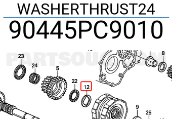 Honda 90445PC9010 WASHERTHRUST24
