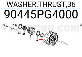 Honda 90445PG4000 WASHER,THRUST,36