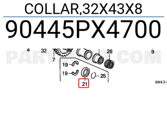 Honda 90445PX4700 COLLAR,32X43X8