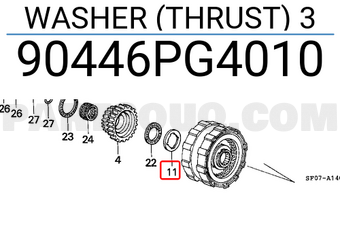 Honda 90446PG4010 WASHER (THRUST) 3