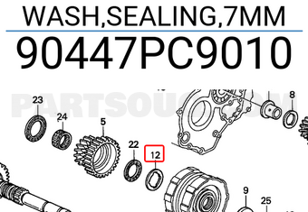 Honda 90447PC9010 WASH,SEALING,7MM